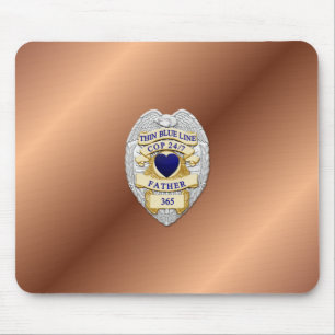 Thin Blue Line Badge Muismat