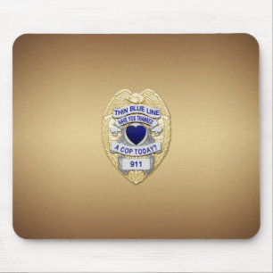 Thin Blue Line Badge Muismat