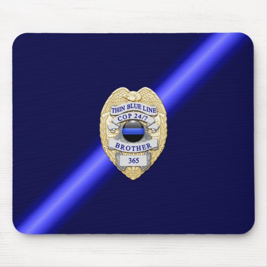 Thin Blue Line Badge Muismat (Voorkant)