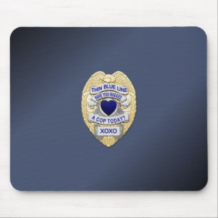 Thin Blue Line Badge Muismat