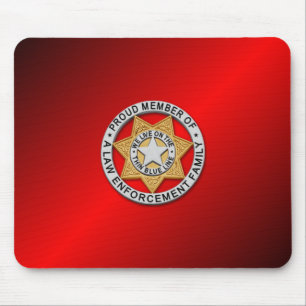 Thin Blue Line Badge Muismat