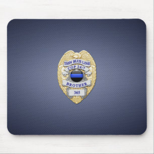Thin Blue Line Badge Muismat