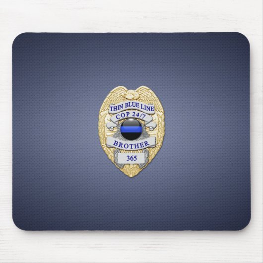 Thin Blue Line Badge Muismat (Voorkant)