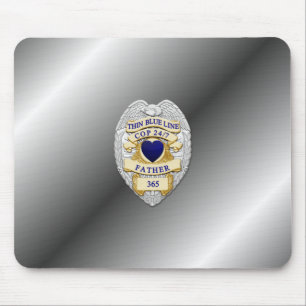 Thin Blue Line Badge Muismat