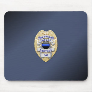 Thin Blue Line Badge Muismat