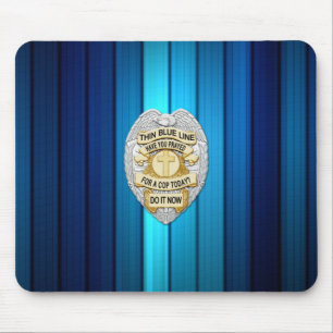 Thin Blue Line Badge Muismat