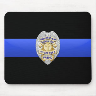 Thin Blue Line - Badge Muismat