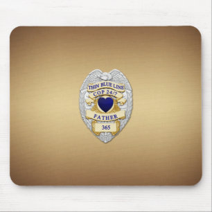 Thin Blue Line Badge Muismat