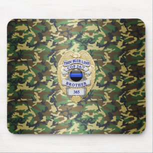 Thin Blue Line Badge Muismat