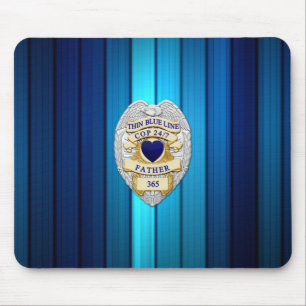 Thin Blue Line Badge Muismat