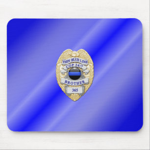 Thin Blue Line Badge Muismat