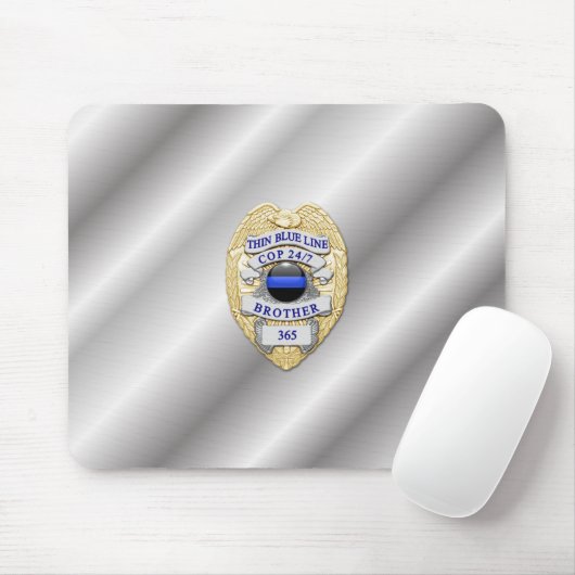 Thin Blue Line Badge Muismat (Met muis)