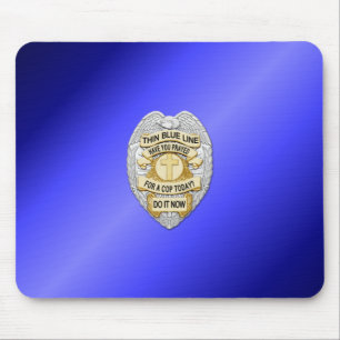Thin Blue Line Badge Muismat