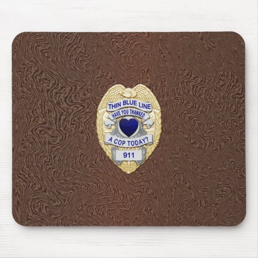 Thin Blue Line Badge Muismat (Voorkant)
