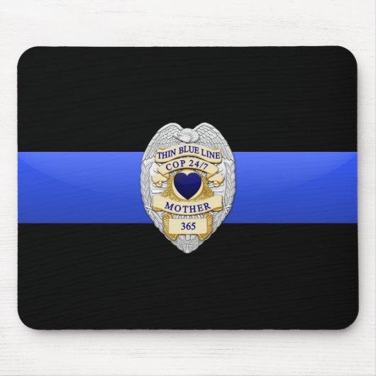 Thin Blue Line - Badge Muismat (Voorkant)