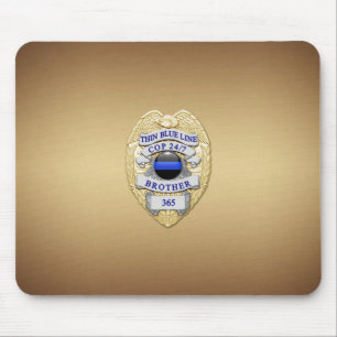 Thin Blue Line Badge Muismat