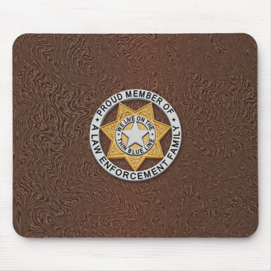 Thin Blue Line Badge Muismat (Voorkant)