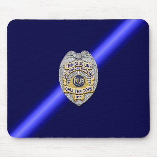 Thin Blue Line Badge Muismat (Voorkant)