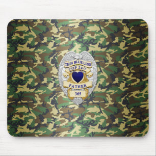 Thin Blue Line Badge Muismat