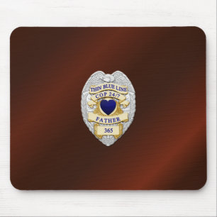 Thin Blue Line Badge Muismat