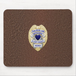 Thin Blue Line Badge Muismat