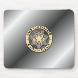 Thin Blue Line Badge Muismat