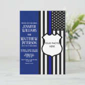 Thin Blue Line Badge Photo Insert Kaart (Staand voorkant)