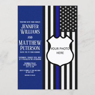 Thin Blue Line Badge Photo Insert Kaart