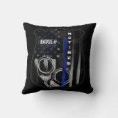 Thin Blue Line Badge Sierkussen (Achterkant)