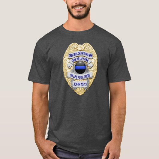 Thin Blue Line Badge T-shirt (Voorkant)