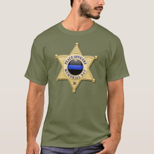 Thin Blue Line Badge T-shirt (Voorkant)