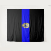 Thin Blue Line Badge Tapestry Wandkleed (Voorkant (horizontaal))