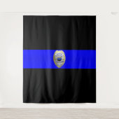 Thin Blue Line Badge Tapestry Wandkleed (Voorkant)