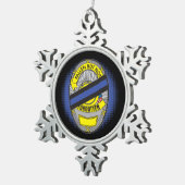 Thin Blue Line Badge Tin Sneeuwvlok Ornament (Rechts)