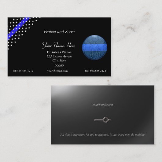 Thin Blue Line Beauful St. Michael Police Visitekaartje (Voorkant / Achterkant)