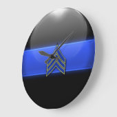 Thin Blue Line - Blue/Yellow Sergeant Stripes Grote Klok (Hoek)