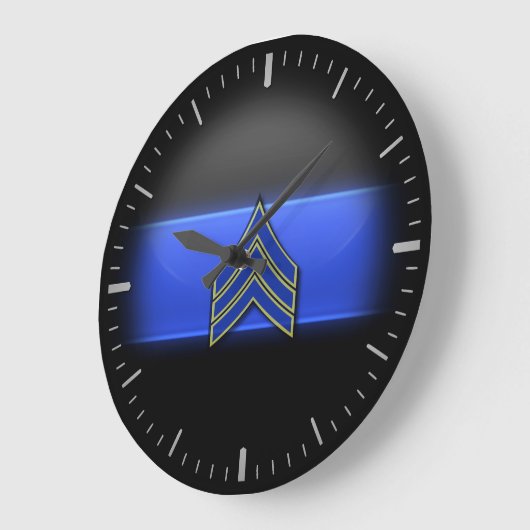 Thin Blue Line - Blue/Yellow Sergeant Stripes Larg Grote Klok (Hoek)