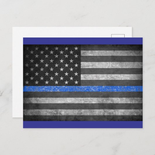 Thin Blue Line Briefkaart (Voorkant / Achterkant)