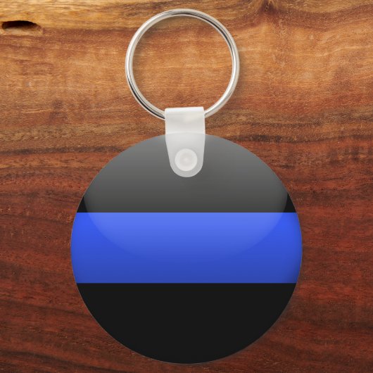 Thin Blue Line Button Sleutelhanger (Achterkant)