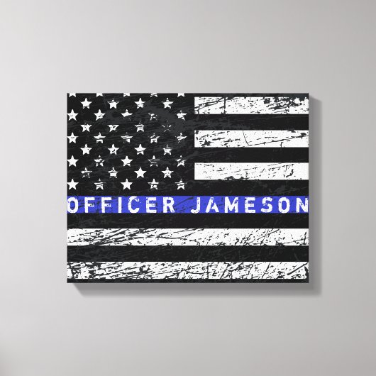 Thin Blue Line Canvas Afdruk (Voorkant)
