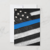 Thin Blue Line | Cartes de réponse RSVP drapeau de (Dos)