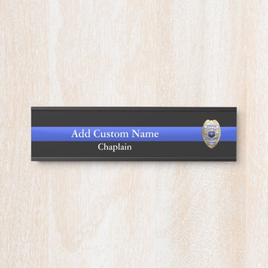 Thin Blue Line Chaplain Badge Deurbordje (Voorkant)