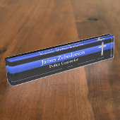 Thin Blue Line - Counselor Cross Naambordje (Zijkant)