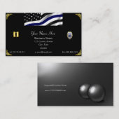 Thin Blue Line Custom Flag and Badge Visitekaartje (Voorkant / Achterkant)