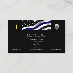 Thin Blue Line Custom Flag and Badge Visitekaartje