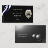 Thin Blue Line Custom Flag and Badge Visitekaartje (Voorkant / Achterkant)