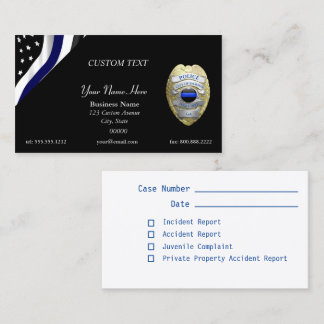 Thin Blue Line Custom Flag and Badge Visitekaartje