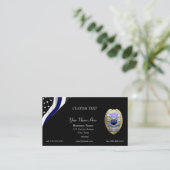 Thin Blue Line Custom Flag and Badge Visitekaartje (Staand voorkant)