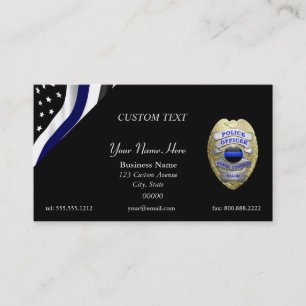 Thin Blue Line Custom Flag and Badge Visitekaartje