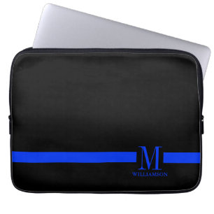 Thin Blue Line Custom Monogram Laptop Sleeve